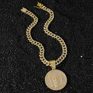 2026 Hot Selling Unique Design Hiphop Geometric Circular <b>Cross</b> Pendant Necklace Popular Men's Necklaces Wholesale Jewelry Trendy - Product Image 3