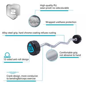 10/20/25/30/15kg a 12 lati della manovella della palestra pesi liberi Fitness sollevamento pesi bilanciere in poliuretano bilanciere fisso - Product Image 3
