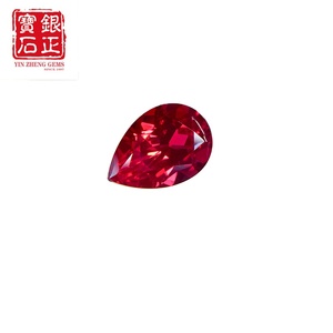 Rubis de sang de pigeon cultivé en laboratoire, forme goutte d'eau, taille brillant, pierre précieuse polie en vrac ; Pierre précieuse colorée cultivée à <span class=keywords><strong>Verneuil</strong></span> en stock - Product Image 2