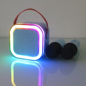 Lonvel Speaker Mini portabel, lampu Rgb berkedip, pesta rumah portabel Karoke Set mikrofon dapat diisi ulang nirkabel dengan 2 mikrofon - Product Image 1
