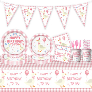 Assiettes en <span class=keywords><strong>papier</strong></span> jetables pour fête prénatale sur le thème du cigogne mignon, 7/9 pouces, pour révélation du sexe, assiettes à gâteau et desserts, ensemble <span class=keywords><strong>de</strong></span> vaisselle pour fête <span class=keywords><strong>de</strong></span> naissance <span class=keywords><strong>de</strong></span> fille - Product Image 1