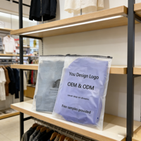 Sac d'emballage en plastique transparent imperméable personnalisé en usine, sac à fermeture éclair givré avec logo, sac à fermeture éclair Zip Lock