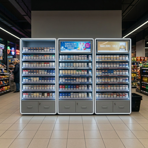 Estante Metálico para Cigarrillos con Puerta de Vidrio de Apertura Automática y Control <span class=keywords><strong>Remoto</strong></span>, Exhibidor de Tabaco con Luz LED y Pantalla Publicitaria Superior - Product Image 2