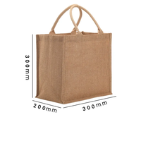 Sac fourre-tout en toile de jute naturelle écologique, laminé, imperméable, pour sublimation, en vrac