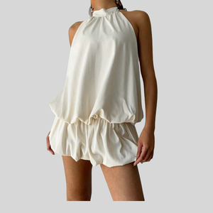 Abito Mini Senza Maniche con Colletto Alto da <span class=keywords><strong>Donna</strong></span>, Stile Y2K, Casual Elegante, per Festival Musicali, <span class=keywords><strong>Laurea</strong></span>, Ritorno a Scuola, Traspirante, Outfit Quotidiano - Product Image 4