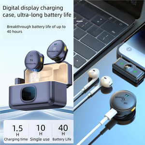 Microfone Lavalier Sem Fio Magnético Duplo Portátil com Estojo de Carregamento Redução de Ruído Gravação de Vídeo Podcast Ao Vivo - Product Image 4