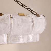 Lustres modernes en albâtre créatif, luminaires pour salon, lustre rond doré