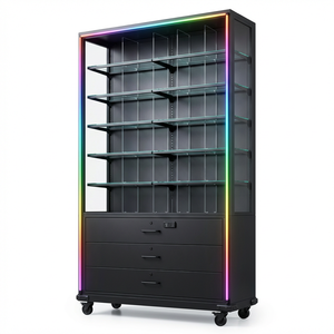 Mueble de Exhibición de Cigarrillos LED Ajustable y Personalizable con Cerradura, Cajones y Ruedas para Tiendas de Tabaco - Product Image 2