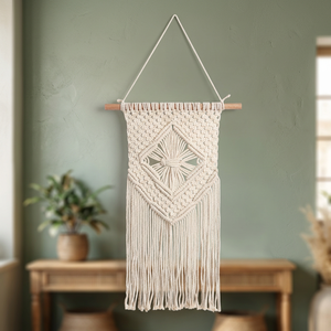 Tapiz Rectangular de Macramé Bohemio Hecho a Mano, Diseño Personalizado, Cordón de Algodón, para Celebraciones de Diwali, Aniversarios, Pascua, Marca Privada - Product Image 3