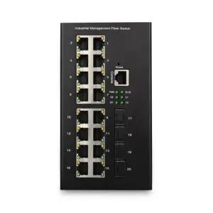 L3 Beheerde Industriële Schakelaar 10/100/1000 16 Poort 10G 4 Poort Sfp Sleuven Ethernet Industriële Switch