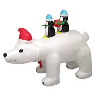 Grande roue tournante gonflable pour décoration de noël, arbre, bonhomme de neige, père noël et cerf pour décoration de jardin de noël
