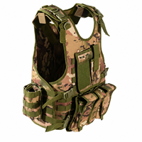 Gilet avec boucle à dégagement rapide, poches latérales, panneau auto-agrippant pour wargame, randonnée, camping, jeux de plein air