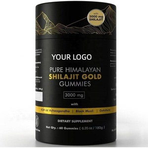 Commande en gros de gommes de Shilajit originales à marque privée, complément nutritionnel pour adultes avec acides fulviques et substances humiques - Product Image 1
