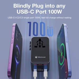 Wontravel 5 in 1 100W PPS Portable World Travel Adapor International Travel <b>Adapter</b> for 200+ Countries - Product Image 2