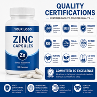 Complément alimentaire minéral quotidien en capsules de zinc pour adultes OEM ODM, soutient la santé du foie et la fonction métabolique
