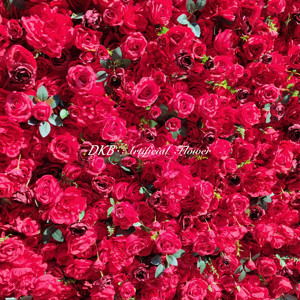 DKB nuevo popular flores pared boda decoración telón de fondo artificial seda Rosa enrollar flor pared telón de fondo 8ft x 8ft - Product Image 4