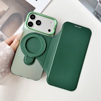 Étui de téléphone à rabat IMD pour iPhone 12-18 Pro Max, support magnétique pour cartes, coque de protection antichoc électro-plaquée