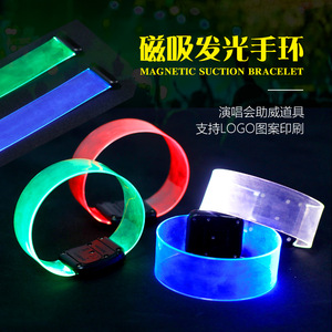 Pulsera Magnética Luminosa de TPU Transparente con Anillo para Conciertos, Pulsera Plateada con Impresión de Logotipo Disponible - Product Image 5