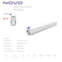 NOVO N21 Tuya WiFi Moteur de rideau intelligent intégré, rail motorisé électrique pour rideaux N30146, télécommande, silencieux, couple élevé, pour stores