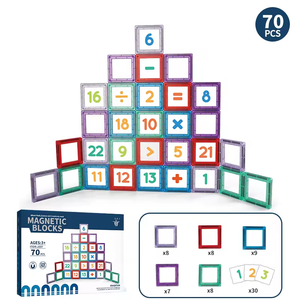 Bloques de Construcción Magnéticos de Plástico Estilo Matemático, Juego de Construcción de Azulejos Magnéticos para Niños, Desarrollo de la <span class=keywords><strong>Inteligencia</strong></span> - Product Image 3