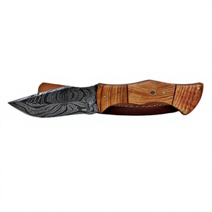 Cuchillo de caza de acero damasco de hoja fija para exteriores para minoristas - Product Image 3