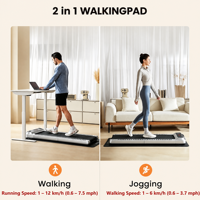 Tapis de course portable sous le bureau, pliable, antichoc, structure fine, pour exercices de fitness en intérieur