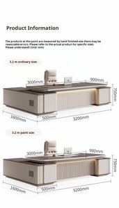 모던 라이트 럭셔리 보스 오피스 데스크 및 의자 조합, 세련된 이그제큐티브 데스크, 빌라용 목재 사무용 가구 - Product Image 5