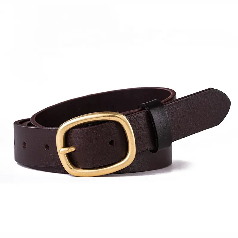 Hot selling women's copper buckle belt high quality genuine leather belt fashion casual style