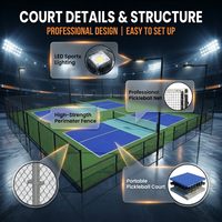 Revêtement de sol professionnel pour terrain de pickleball 44x20 pieds, surface acrylique sablée, utilisation intérieure/extérieure, antidérapant, imperméable