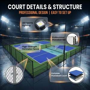 Solution personnalisable tout-en-un pour terrain de pickleball avec filet et clôture, durée de vie de 8 ans pour les clubs sportifs - Product Image 2