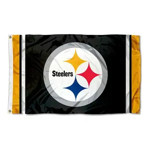 Personalizzato NFL AFC Pittsburgh Steelers bandiera di qualsiasi dimensione qualsiasi disegno singolo doppio stampato bandiera bandiera del Club sportivo all'aperto