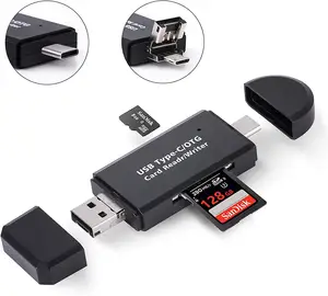 Tipo C Micro USB 3 en 1 OTG lector USB 2,0 Multi-función de tarjeta de lector y escritor