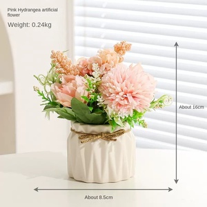 <span class=keywords><strong>ดอก</strong></span>ไฮเดรนเยียปลอมในกระถางเซรามิก ใบพลาสติก ขนาดเล็ก เหมาะสำหรับตกแต่งโต๊ะทำงานในสำนักงาน - Product Image 5