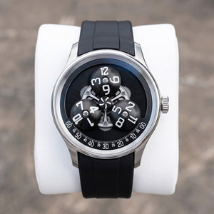 Reloj Único con Cristal <span class=keywords><strong>de</strong></span> Zafiro en Forma <span class=keywords><strong>de</strong></span> Domo Espacial, Mecánico, Automático, con Tierra Giratoria, Luminoso, <span class=keywords><strong>de</strong></span> <span class=keywords><strong>Acero</strong></span> Inoxidable, Fabricantes OEM - Product Image 1