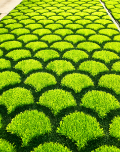 Interlocking <b>Artificial</b> <b>Grass</b> Tiles Green Polyethylene Modern Design Easy Installation for Landscaping - Product Image 1