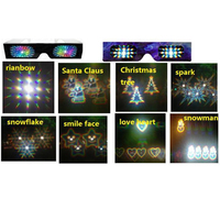 Papier arc-en-ciel coeurs lunettes de diffraction formes de coeur lunettes 3D effet spécial lumière pour fête de musique en plein air/bar/feux d'artifice