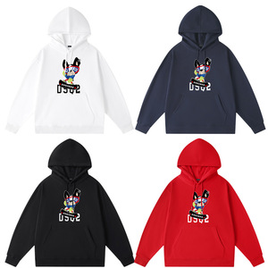 Sweat à capuche graphique vintage 2026 pour homme, <span class=keywords><strong>rose</strong></span> délavé, en molleton épais, coupe oversize, style streetwear, imprimé horreur - Product Image 3