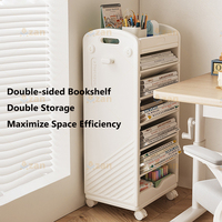 Étagère murale étroite double face, mobile, pour rangement domestique, support pour cartable, étagère latérale amovible pour bureau
