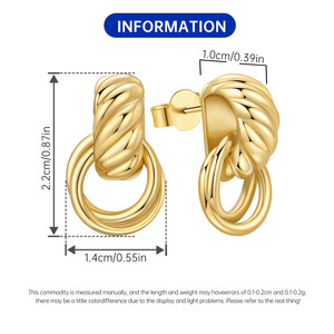Hot-selling, versatile white brass double hoop <b>earrings</b>, original, niche, high-end <b>earrings</b> for women, wholesale. - Product Image 2