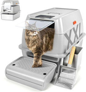 للبيع بالجملة مساحة داخلية مغلقة بالكامل من الفولاذ المقاوم للصدأ 20 مقاومة للرائحة مع صينية رملية مستلزمات الحيوانات الأليفة - Product Image 3