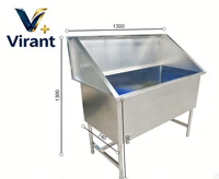 Station de lavage pour chiens professionnelle en acier inoxydable de qualité 304, baignoire pour animaux de compagnie de qualité commerciale pour le Royaume-Uni