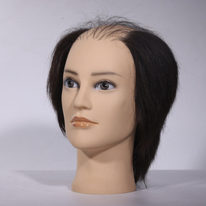 Tête de mannequin de formation de toupet pour hommes coupe de cheveux <span class=keywords><strong>chauve</strong></span> modèle de cosmétologie <span class=keywords><strong>perruque</strong></span> Style droit avec des cheveux humains naturels Remy - Product Image 5