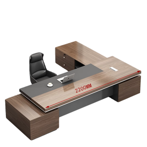 Capo ufficio tavolo e sedia combinazione moderno presidente Manager scrivania con pannello in legno Top nuovo - Product Image 1
