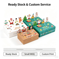 Boîtes à bonbons de Noël 3D en carton biodégradable avec impression quadricolore - Emballage cadeau laminé brillant