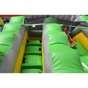 Ticari PVC Bahçe Tipi Küçük Yeşil Zıplayan Şişme Kaydıraklar Çocuklar İçin Radyasyon Uyarılı Şişme Su Kaydırağı ve Sıçrama Havuzu - Product Image 5