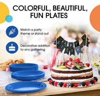 Assiettes bon marché jetables durables en plastique noir Assiettes de fête de mariage en plastique pour la nourriture