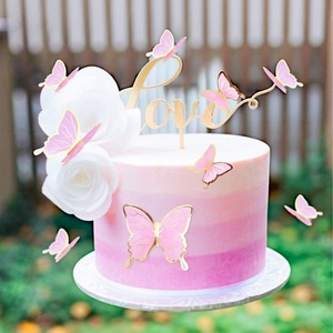 Décoration de gâteau papillon coloré en papier, meilleur prix, pour fête, dessert, baby shower, fournitures de pâtisserie - Product Image 2