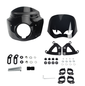 ชิลด์หน้าทรงกลมแบบมีช่องระบายอากาศ สีดำเงา สไตล์คลับ ขนาด 12 นิ้ว สำหรับรถฮาร์เลย์ ซอฟเทล โลว์ไรเดอร์ เอส <span class=keywords><strong>114</strong></span> 117 ปี 2020-2023 - Product Image 1