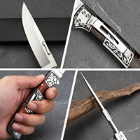 Couteau pliant portable en acier 7CR13MOV pour le camping, la chasse et la survie en plein air, avec manche ergonomique en bois de rose et acier