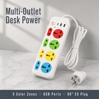 Multiprise 10A personnalisée par le fabricant avec interrupteur, 3 ports USB et 8 prises, norme US/UK